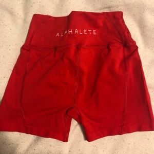 Bright Red Revival Alphalete Shorts